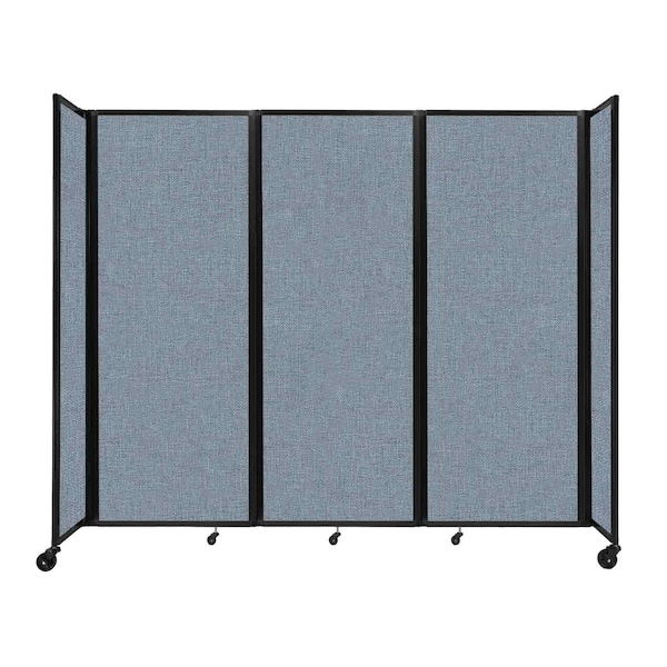 Versare Room Divider 360 Folding Portable Partition 8'6" x 7'6" Powder Blue Fabric 1190304 - main